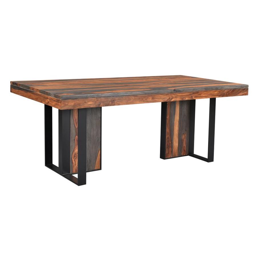 Coast To Coast Sierra Sierra Brown Dining Table Wood With Brown Gray Wood Base In The Dining Tables Department At Lowes Com