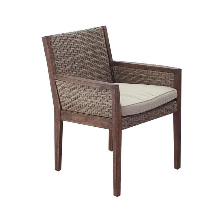 Courtyard Casual Buena vista Woven Taupe/Brown Wood Frame Stationary ...