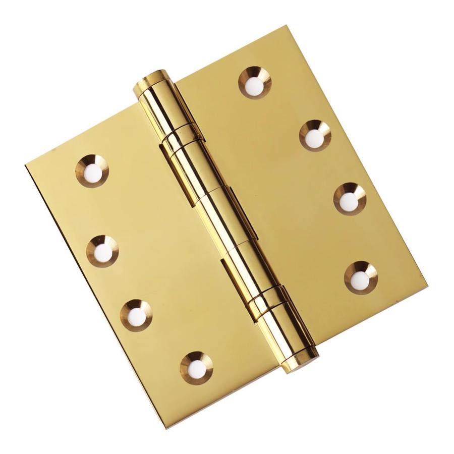 EMBASSY 41/2 x 41/2 Solid Brass Ball Bearing Hinge Polished Brass (US3) Finish in the Door