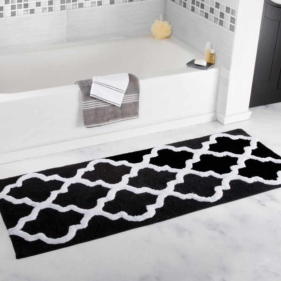 Hastings Home Hastings Home Bathroom Mats 60in x 24in Black Cotton