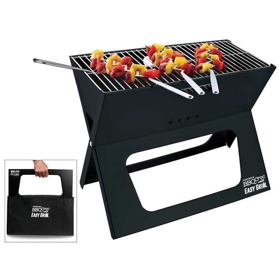 BBQ Croc Portable Easy Grill 220Sqin Foldable Charcoal Barbecue Black