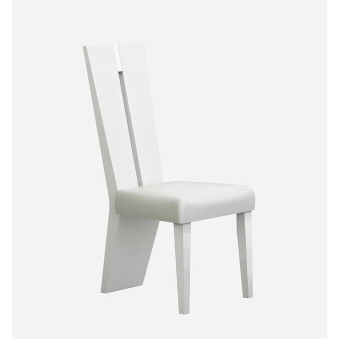 Homeroots Contemporary Sleek Solid White Dining Chair In The Dining Chairs Department At Lowes Com