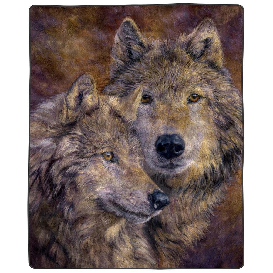 Hastings Home Heavy Fleece Blanket With Pair Of Wolves Pattern Plush Thick 8 Pound Faux Mink Soft Blanket For Couch Sofa Bed By Hastings Home 74 In X 91 In In The Blankets