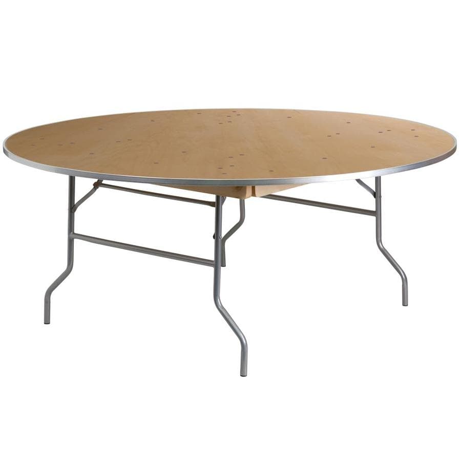 Flash Furniture 6ft x 6ft Indoor Round Wood Brown Folding Banquet