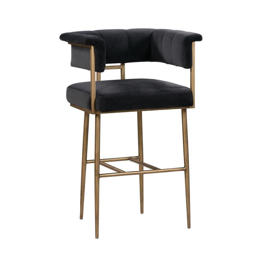 TOV Furniture Astrid Grey Tall Upholstered Bar Stool in the Bar Stools