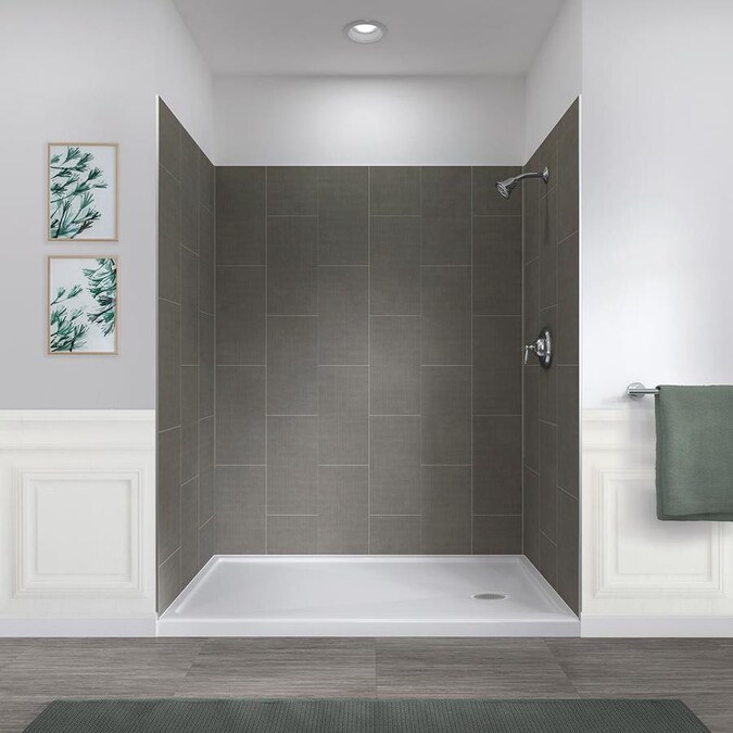 Foremost Foremost 60in x 32in x 78in Shower Wall in Quarry in the Shower Wall Panels