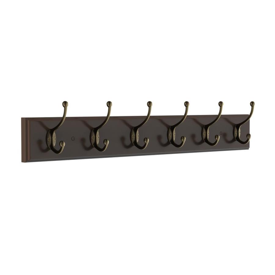 Hastings Home Wall Hook Rail-Mounted Hanging Rack with 6 Hooks-Entryway ...