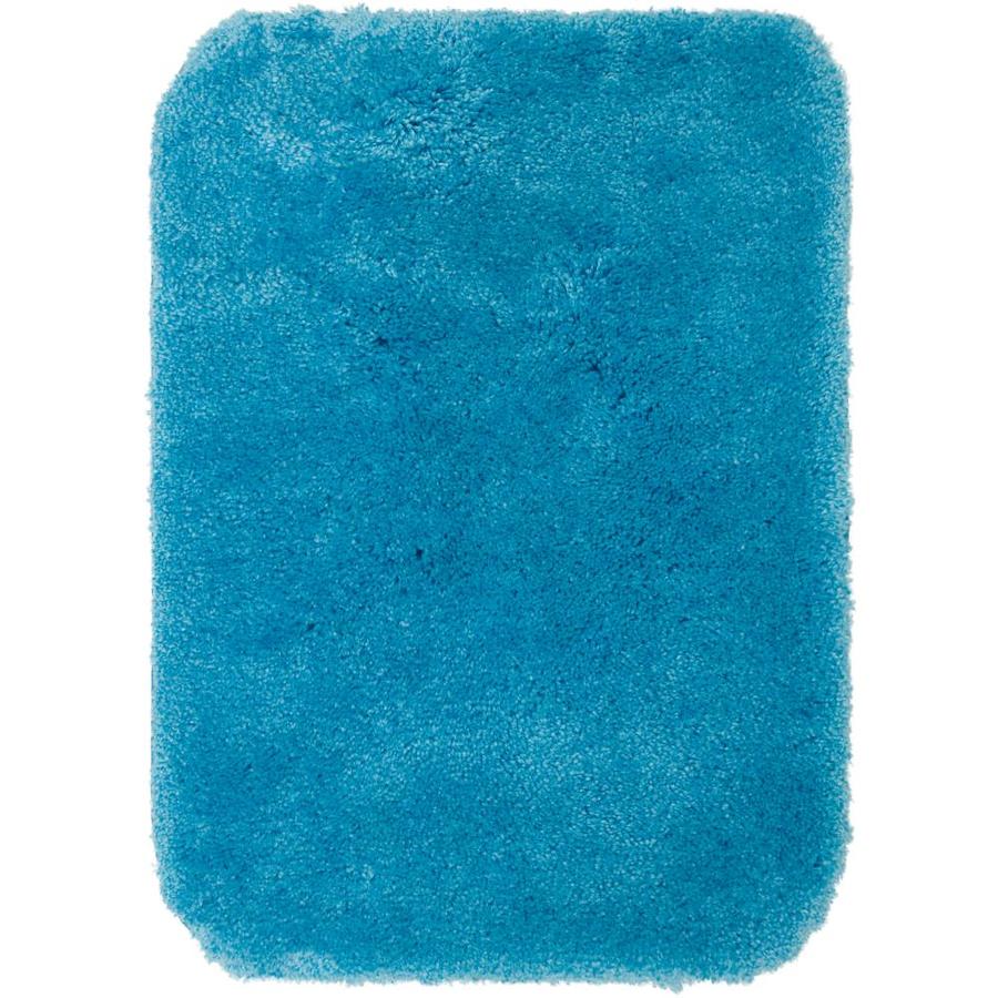 Mohawk Home Royal bath 34in x 21in Caribbean Blue Nylon Bath Rug in