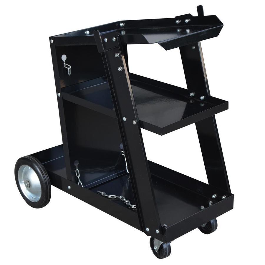 Steel Core Deluxe MIG and Flux Welding Cart with 3-Tiers and Swivel ...