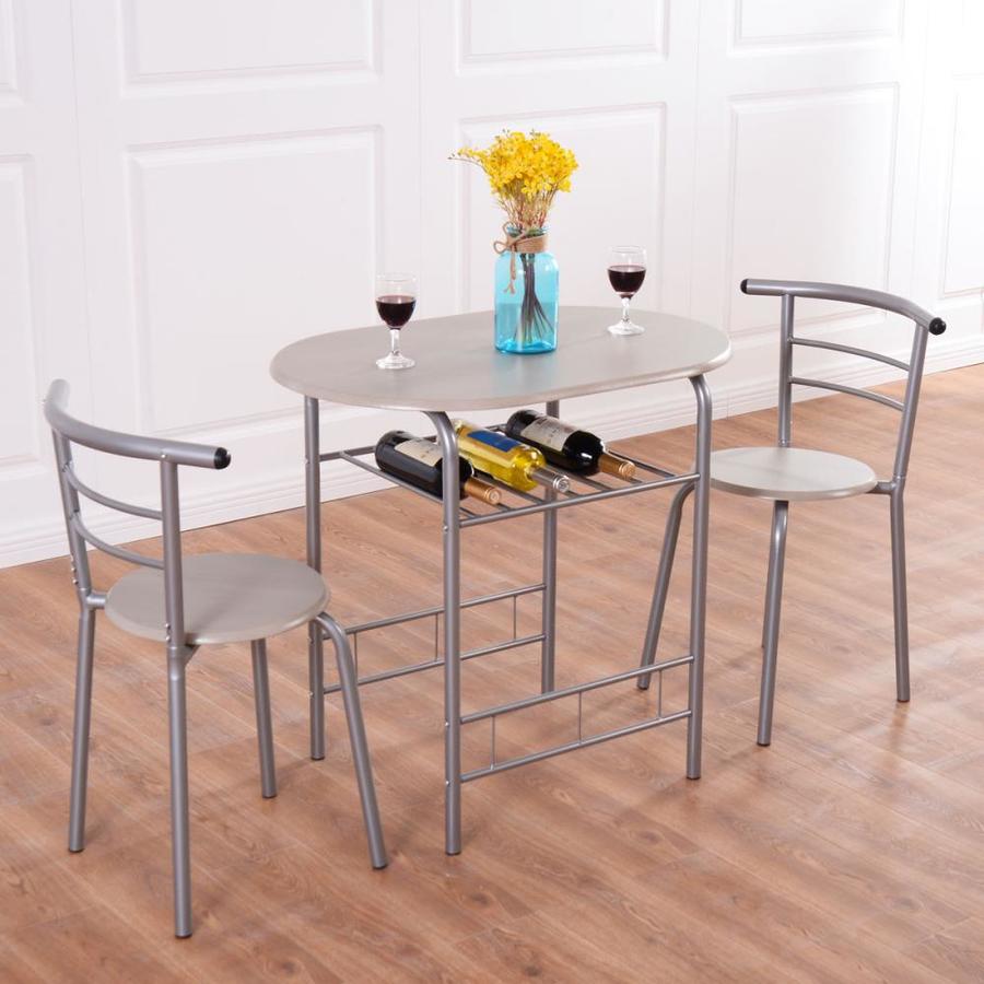 Goplus 3 Piece Dining Set Table 2 Chairs Bistro Pub Home Kitchen