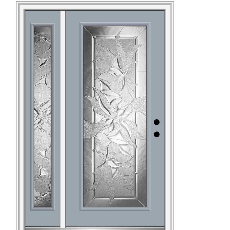 MMI DOOR 48in x 80in Fiberglass Full Lite LeftHand Inswing Storm