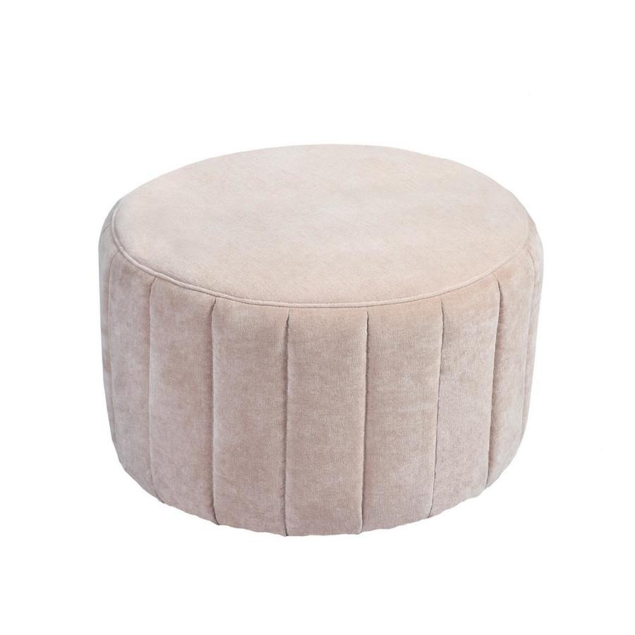 Casainc Modern Blush Round Storage Ottoman In The Indoor Ottomans Department At Lowes Com