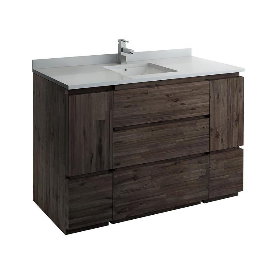 Fresca Formosa 54 In Acacia Wood Bathroom Vanity Cabinet In The Bathroom Vanities Without Tops Department At Lowes Com