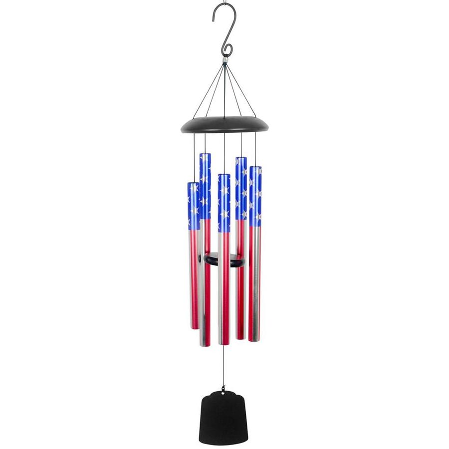 RCS Gifts Chime Printed Tune UV Patriotic Flag SM in the Wind Chimes