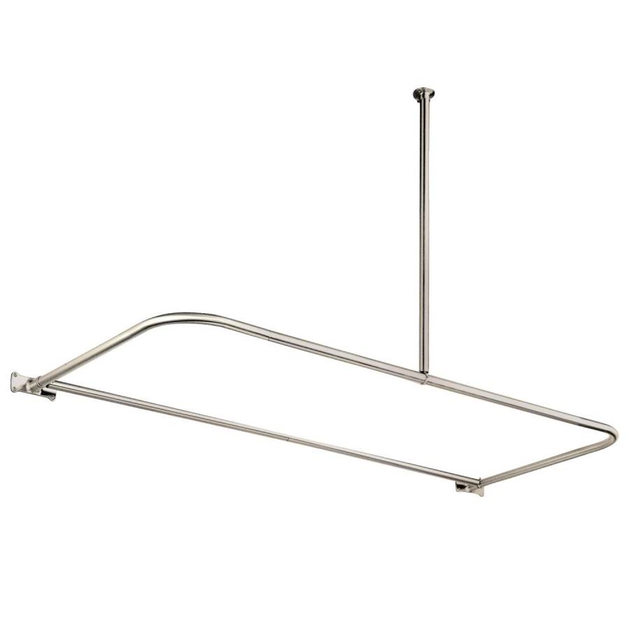 Kingston Brass DShape Shower Rod 61in Polished Nickel Fixed Enclosure