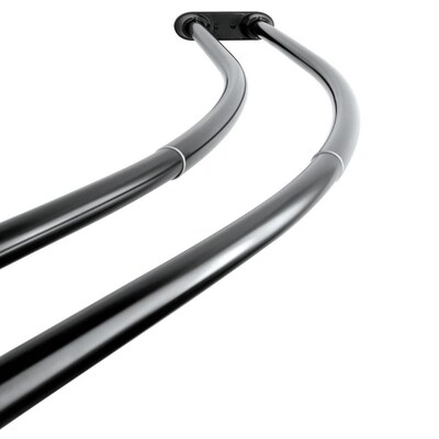 Kingston Brass Traditional Adjustable 60 72 In Double Curved Stainless Steel Shower Curtain Rod Black The Rods Department At Com - 72 Adjustable Curved Fixed Shower Curtain Rod