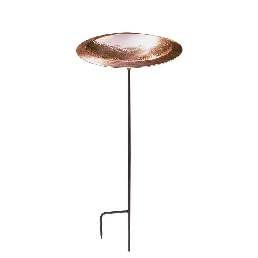 Minuteman International 38.5-in H Polished Copper Plated Metal Complete Birdbath