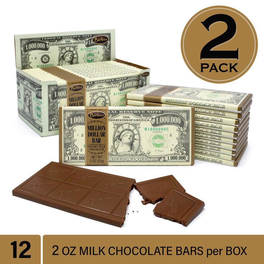 Barton's Barton Million Dollar Bar Milk Chocolate, 2 oz, 12 , 2 Pack in