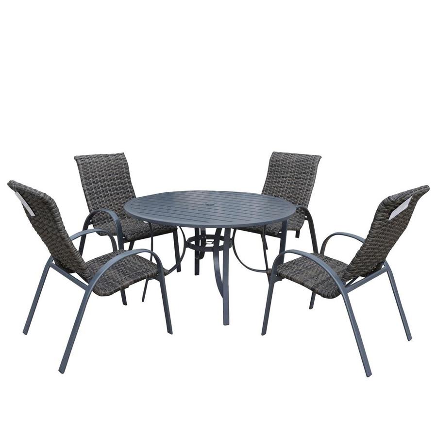 Courtyard Casual Santa fe 5Piece Gray Frame Patio Set in the Patio