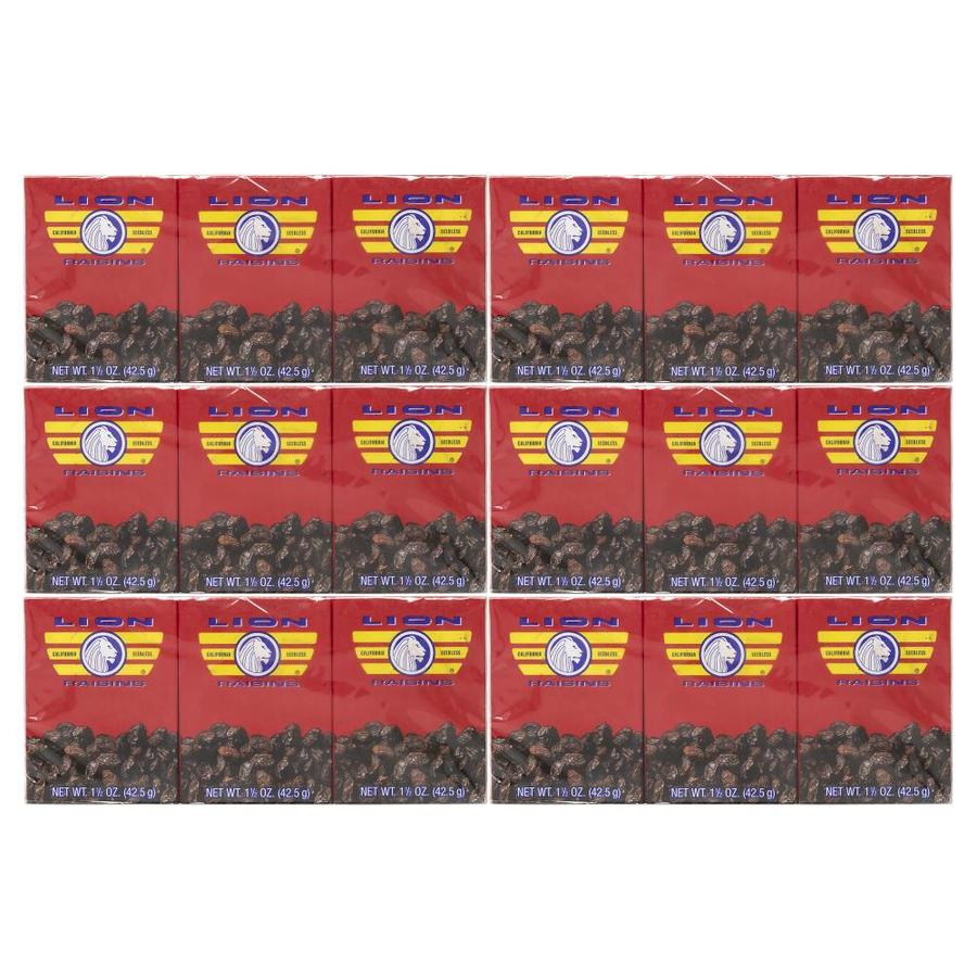 Lion Raisins Lion Raisins California Seedless Raisins, 1.5 oz, 6 , 6