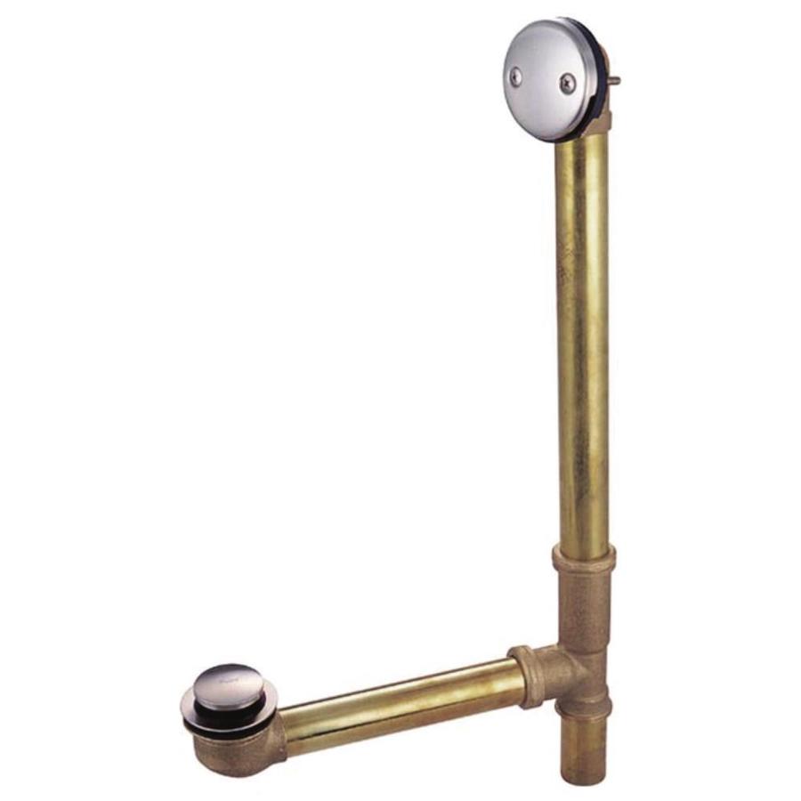 Kingston Brass 1.5-in Brushed Nickel Toe-Tip Drain with Brass Pipe in ...