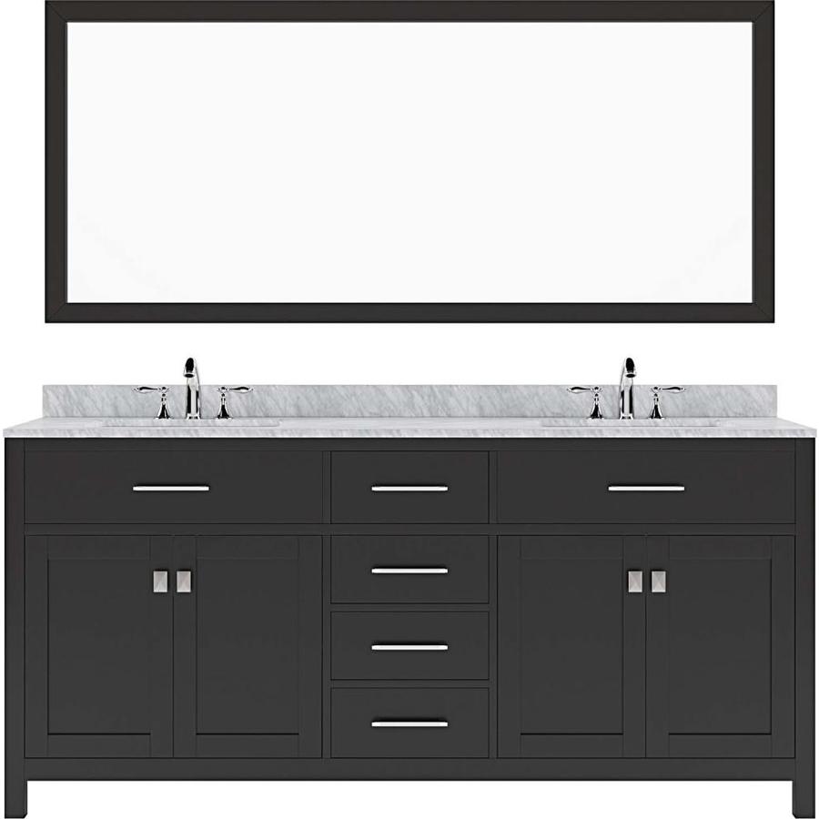 Virtu USA Caroline 72-in Espresso Double Sink Bathroom ...