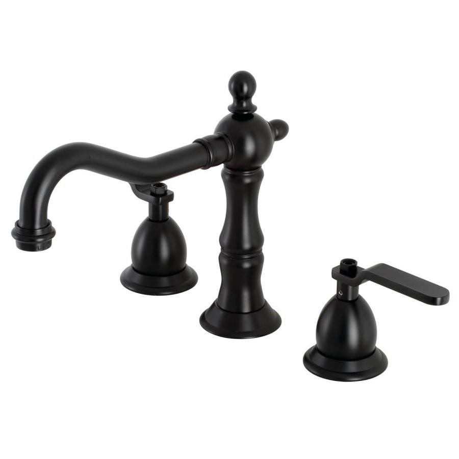 Kingston Brass Whitaker Matte Black 2-Handle 8-in Widespread Bathroom ...