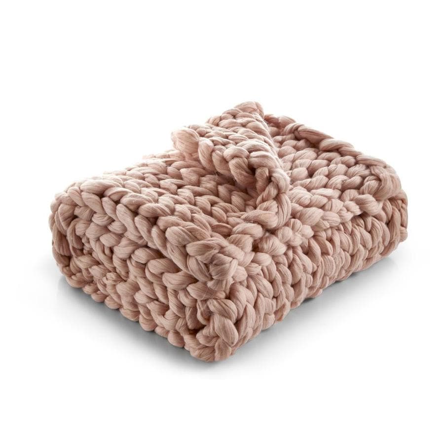 Cozy Tyme Berenice Chunky Knit Throw 40 Inx60 In Blush In The Blankets