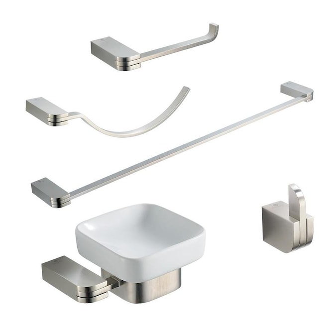 Fresca Fresca Solido 5 Piece Bathroom Accessory Set In Brushed Nickel In The Bathroom Accessories Department At Lowes Com