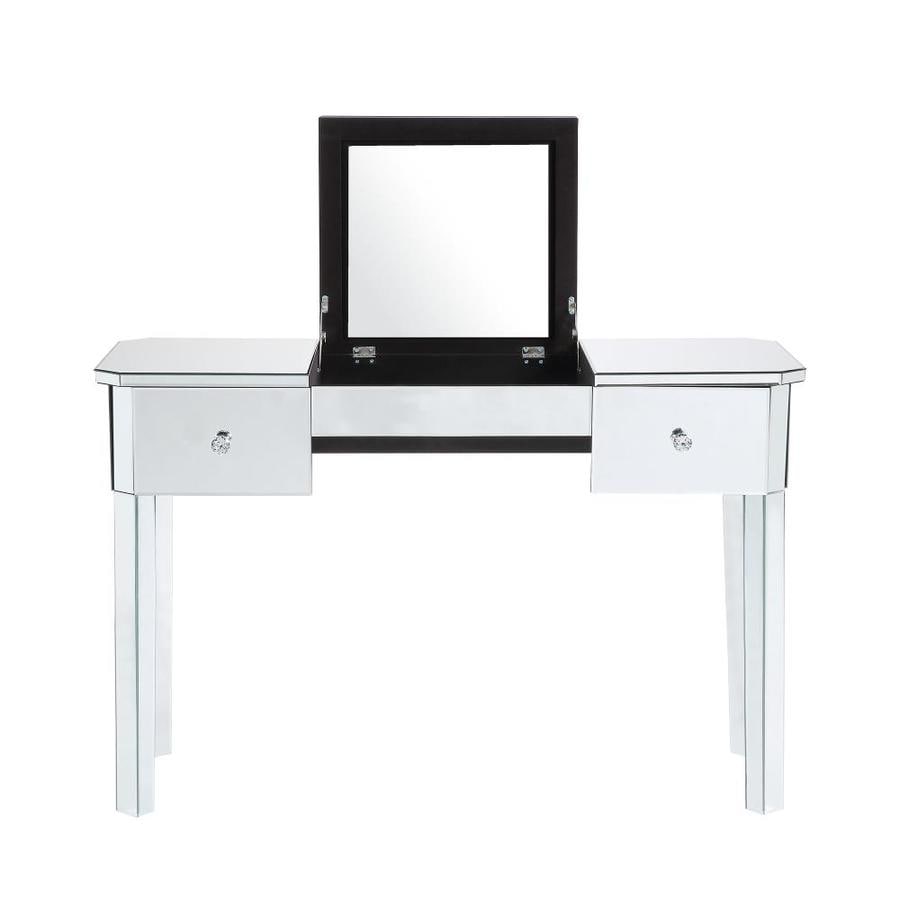 Inspired Home Inspired Home Isla Mirrored Makeup Vanity Table 2 Drawers And Lift Up Top In The Makeup Vanities Department At Lowes Com