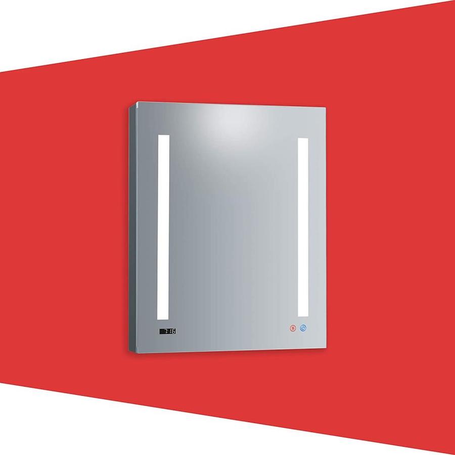 Decadom Decadom Aura 24 In W X 30 In H Medicine Cabinet Recessed Or Surface Led 3 Colors Defogger Clock Makeup Mirror Outlet Usb L Hinge In The Bathroom Wall Cabinets Department At
