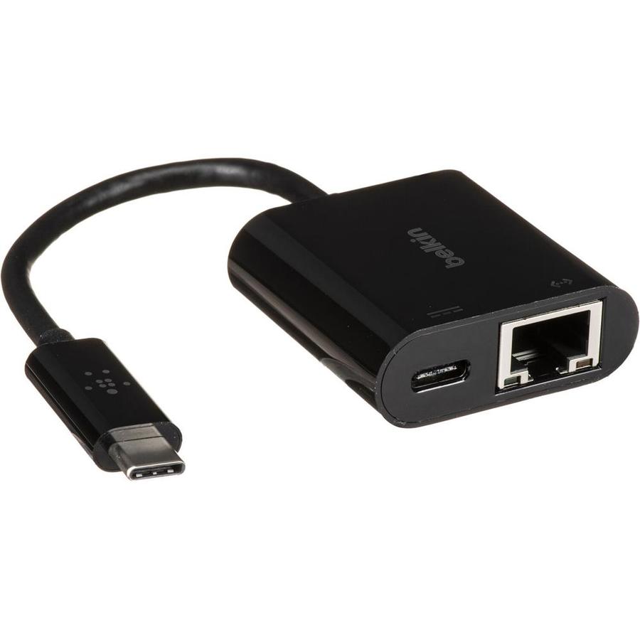 Belkin Adapter Usb C To Gigabit Ethernet 60w Pd Blk In The Video Connectors Department At Lowes Com