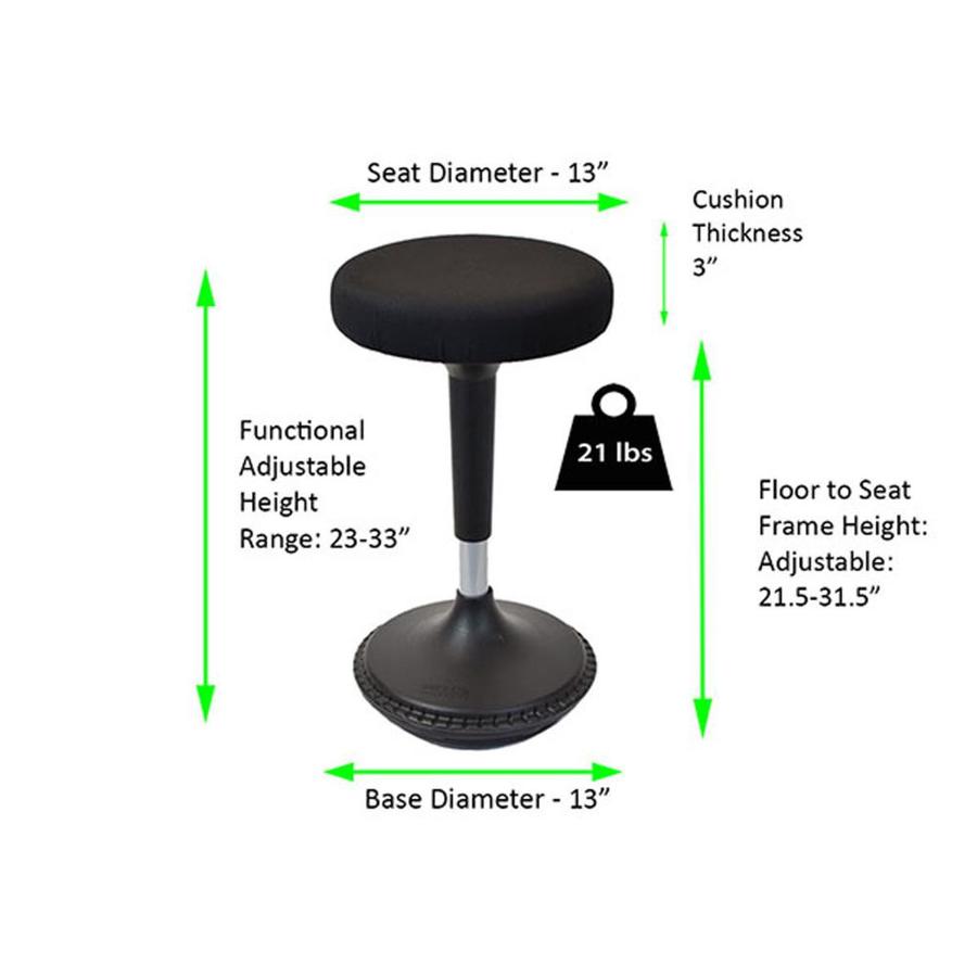 Uncaged Ergonomics Wobble Stool Sit Stand Chair Black in the Office ...