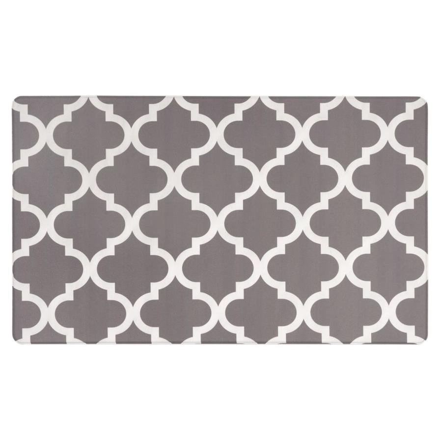 World Rug Gallery 18inx30in Moroccan Trellis Anti Fatigue Mat Gray in