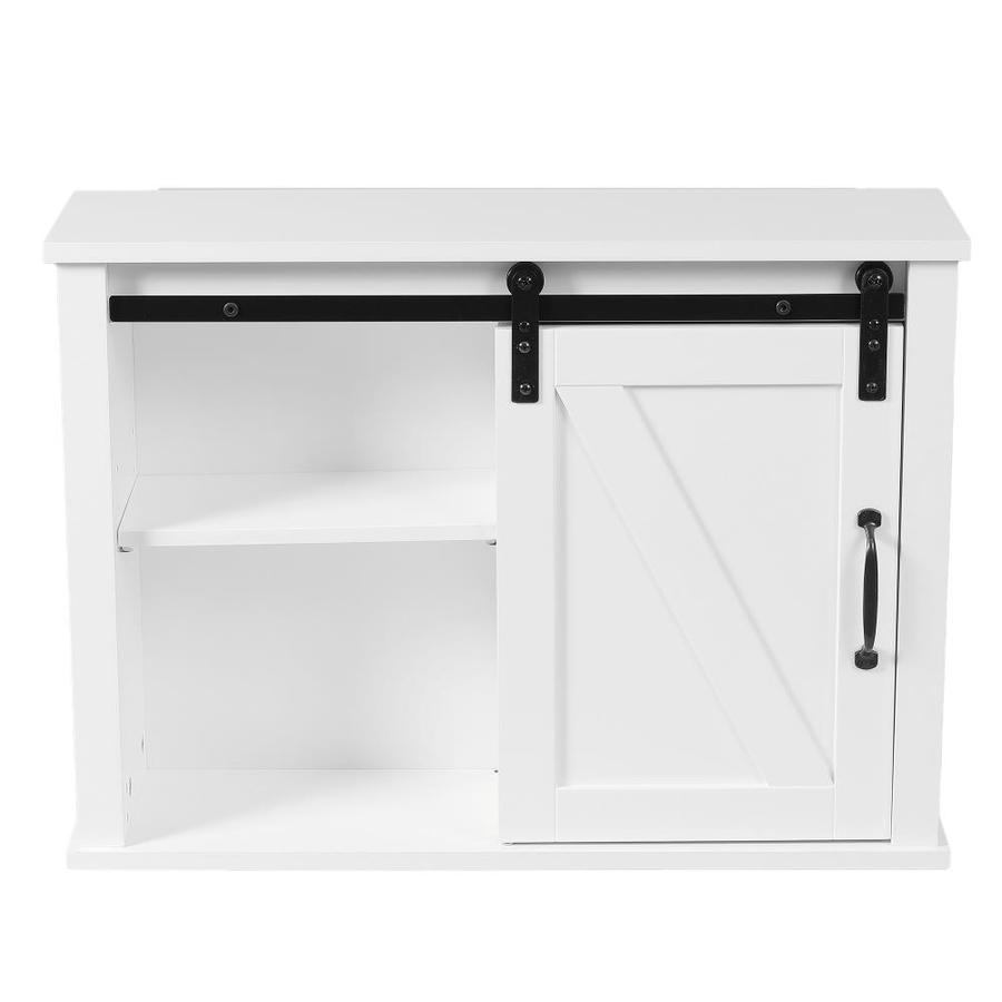 Luxen Home 21 17 In W X 19 69 In H X 7 8 In D White Bathroom Wall Cabinet In The Bathroom Wall Cabinets Department At Lowes Com