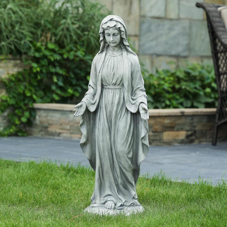 Luxen Home Gray Virgin Mary Garden Statue in the Garden Statues ...