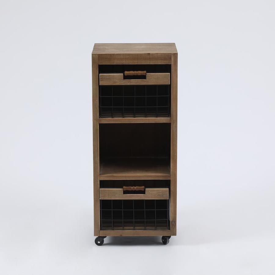 Luxen Home Wood Mobile Storage Cart In The Office Carts Printer Stands Department At Lowes Com