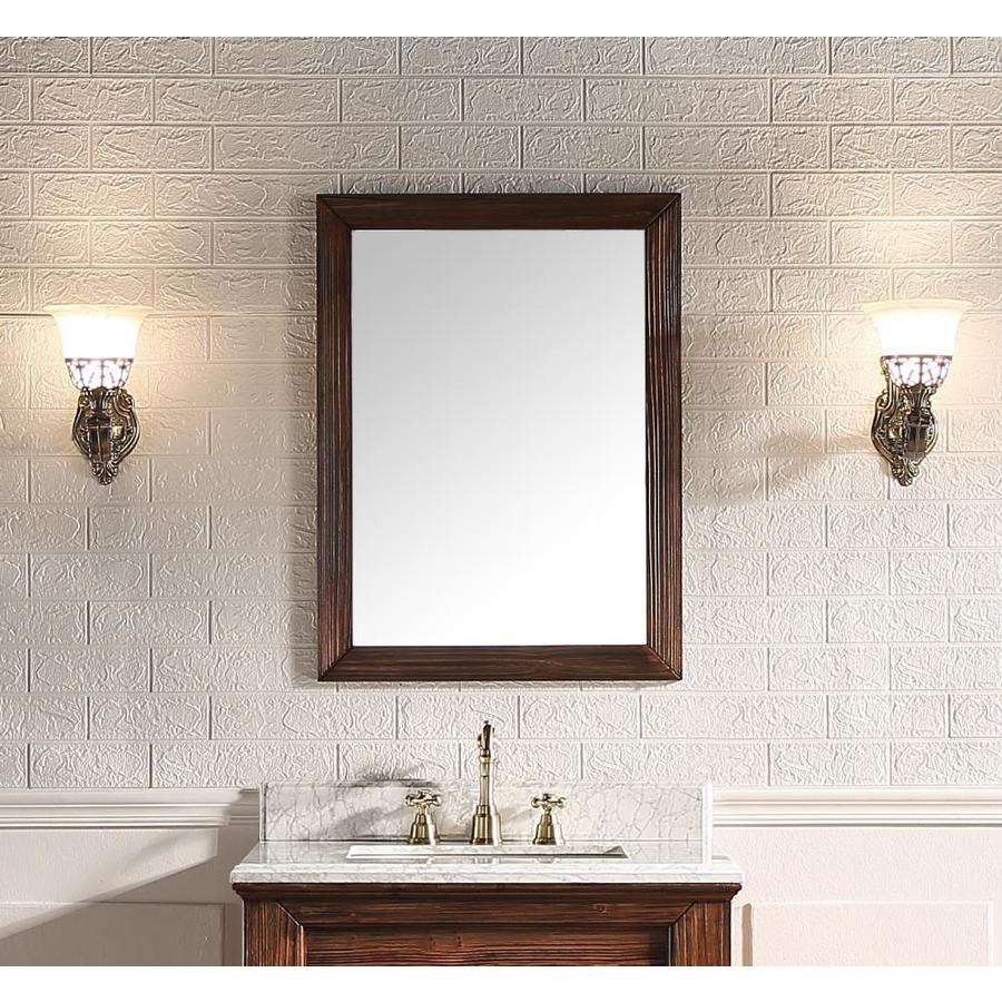 SUPREME WOOD Shasta 24IN Brown Rectangular Bathroom Mirror In The   5001596363 