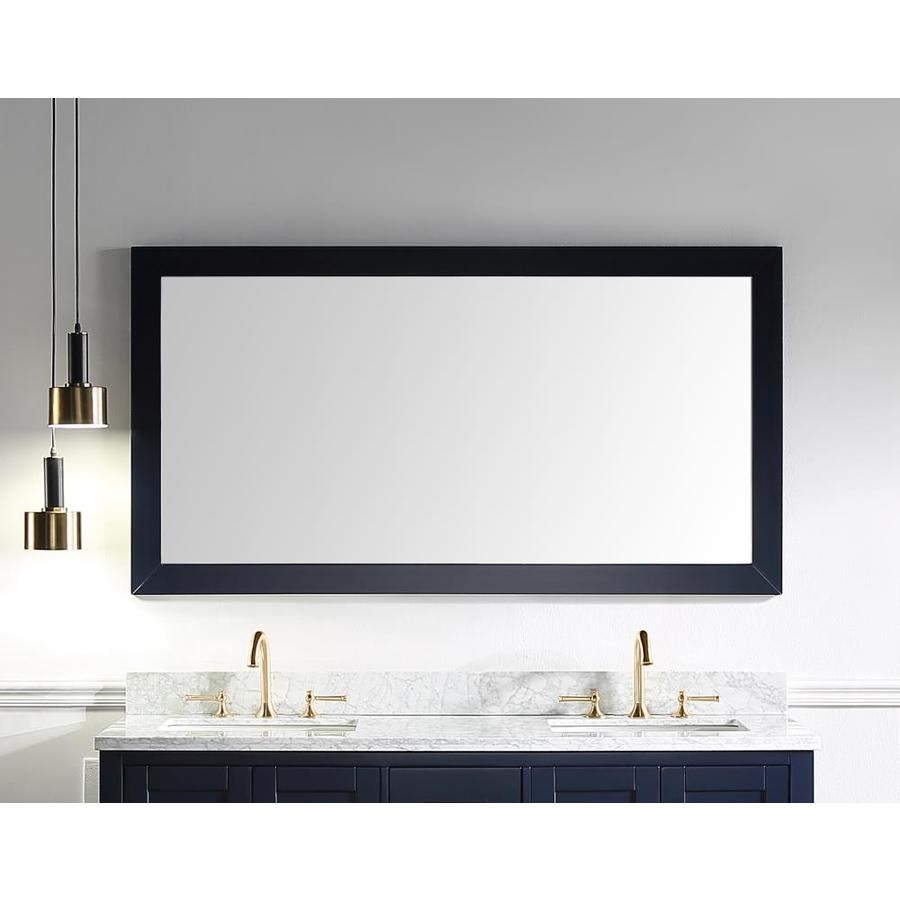 SUPREME WOOD Whitney 60IN Navy Blue Rectangular Bathroom Mirror in the ...