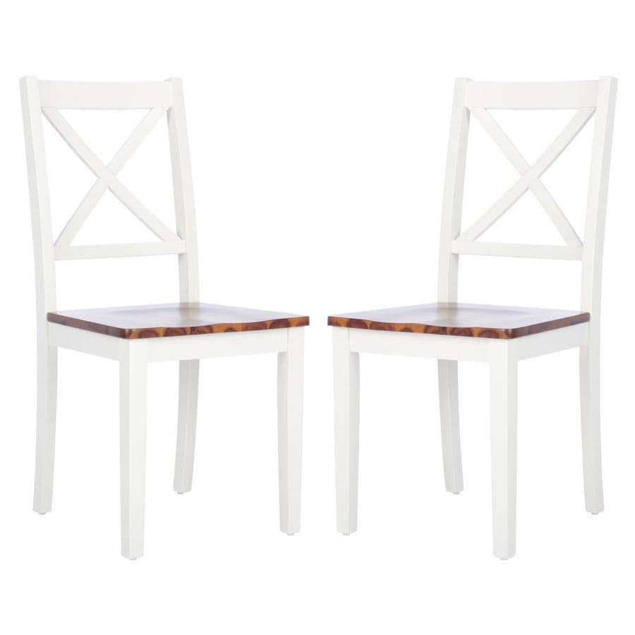 Safavieh Silio X Back Dining Chair White Natural In The Dining Chairs Department At Lowes Com