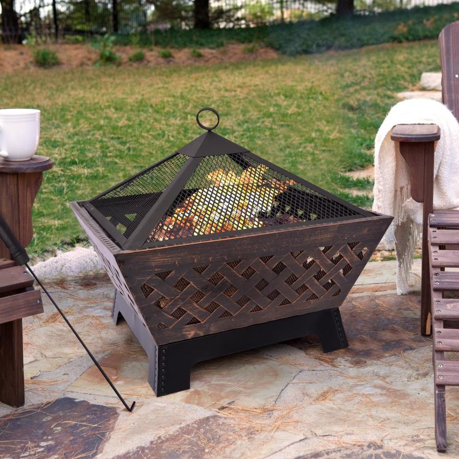 26 5 In W Bronze Steel Wood Burning Fire Pit In The Wood Burning Fire Pits Department At Lowes Com