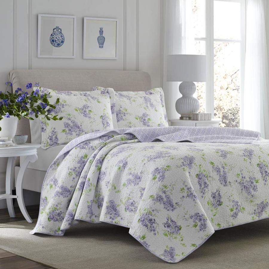 Laura Ashley Laura AshleyCotton Lilac Keighley Full/Queen 3 Piece, QuiltSham Set in the