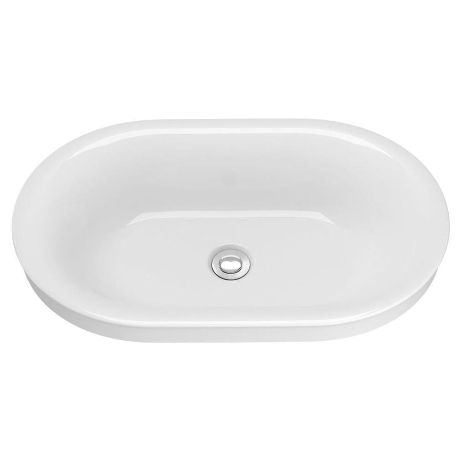American Standard Studio S White Drop In Oval Bathroom Sink With Overflow Drain 14 In X 22 5 In In The Bathroom Sinks Department At Lowes Com