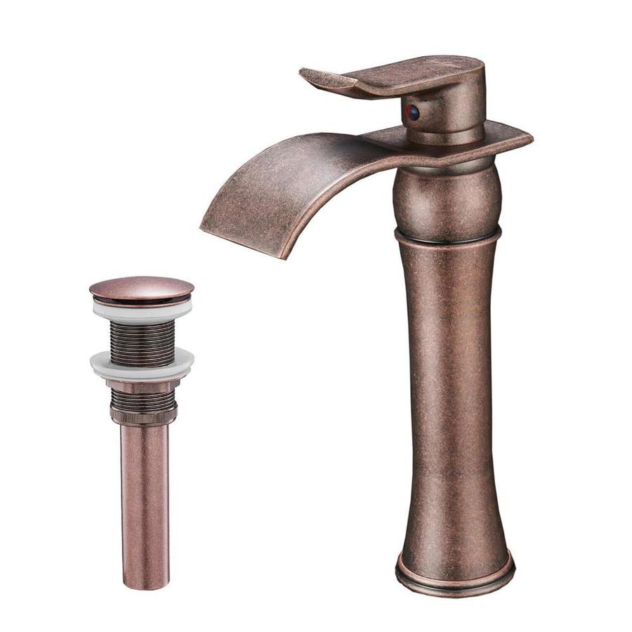 Copper 1-Handle Single Hole WaterSense Bathroom Sink Faucet with Drain ...
