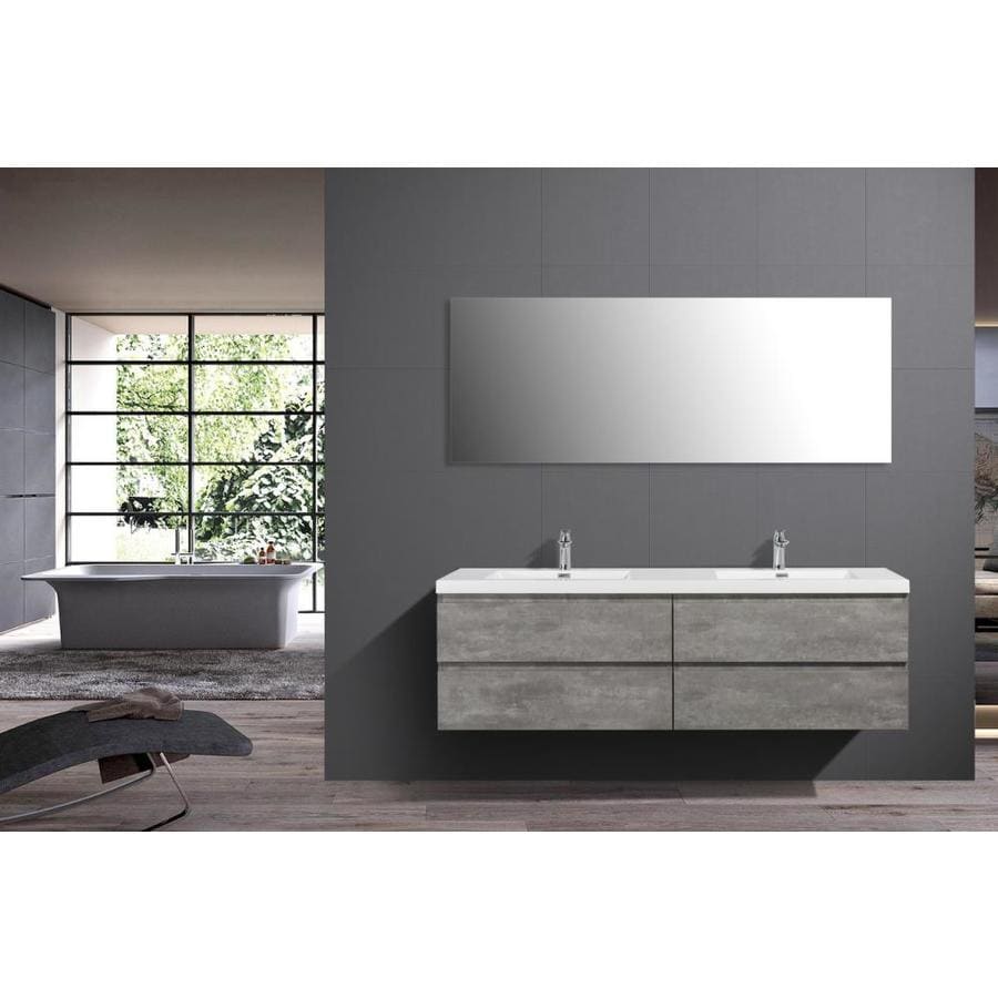 Moreno Bath Moreno Bohemia 72-in Cement Gray Double Sink Bathroom ...