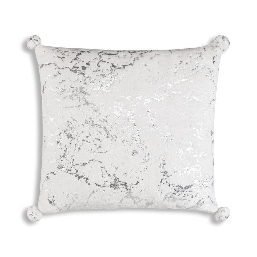 white and silver decorative pillows