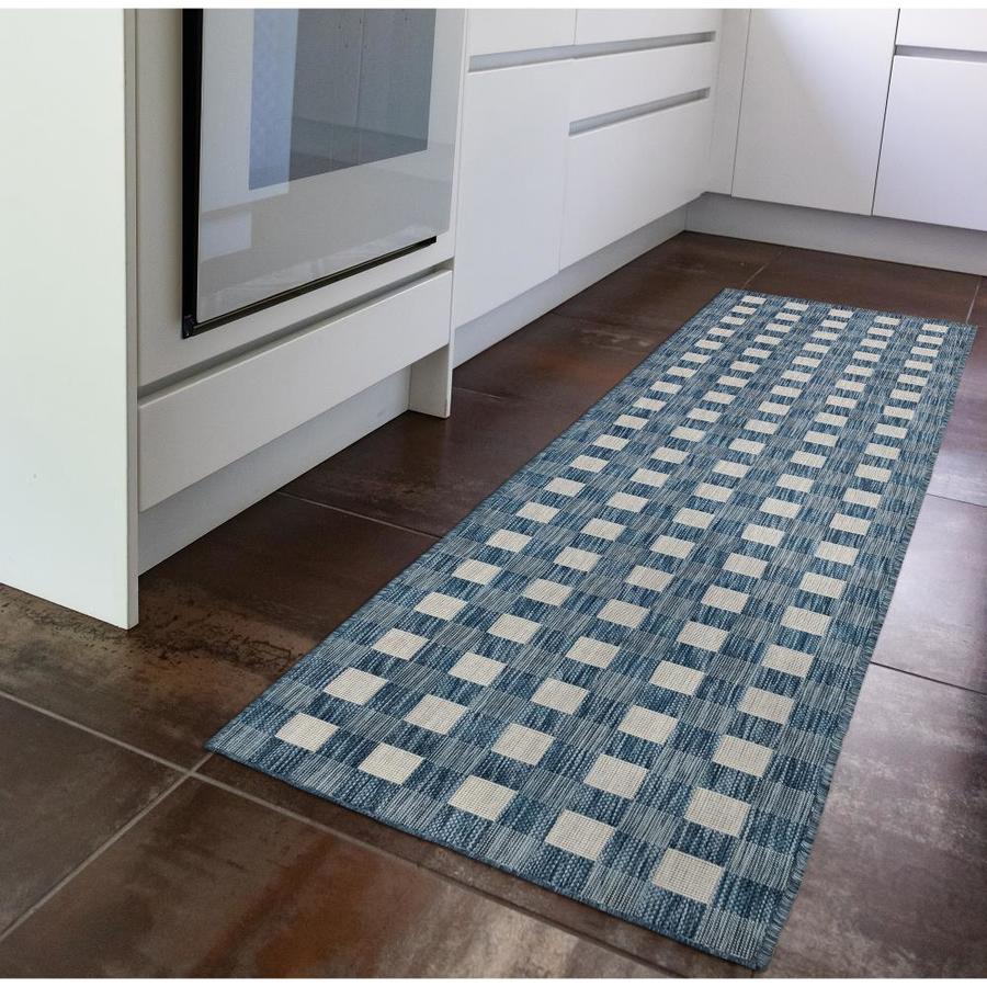 Liora Manne Liora Manne Carmel Gingham Indoor/Outdoor Rug Navy in the ...