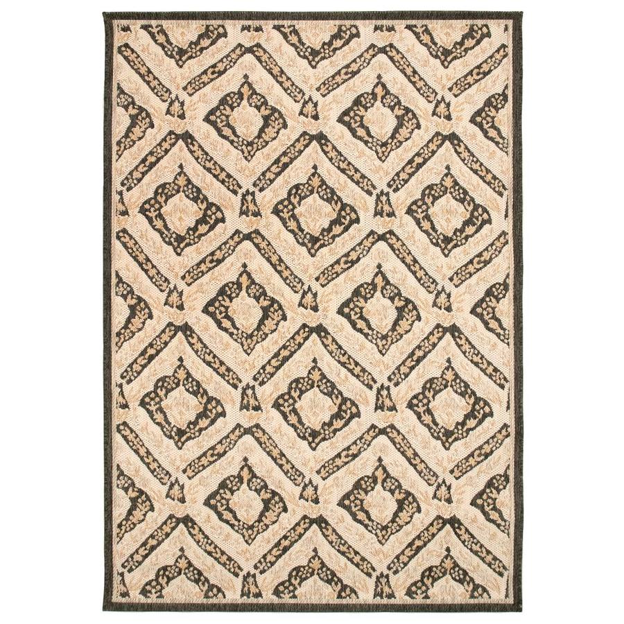 Liora Manne Portofino 9 x 12 Black Indoor/Outdoor Geometric Moroccan