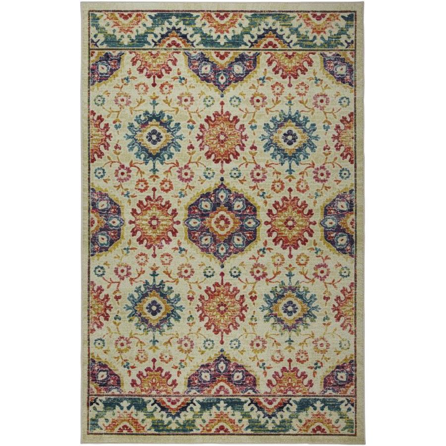 Mohawk Home Prismatic 9 x 12 Tan Indoor Floral/Botanical Moroccan Area