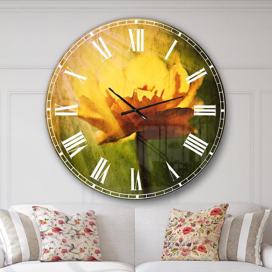 Designart Designart 'Large Yellow Flower in Spotlight' Traditional wall ...